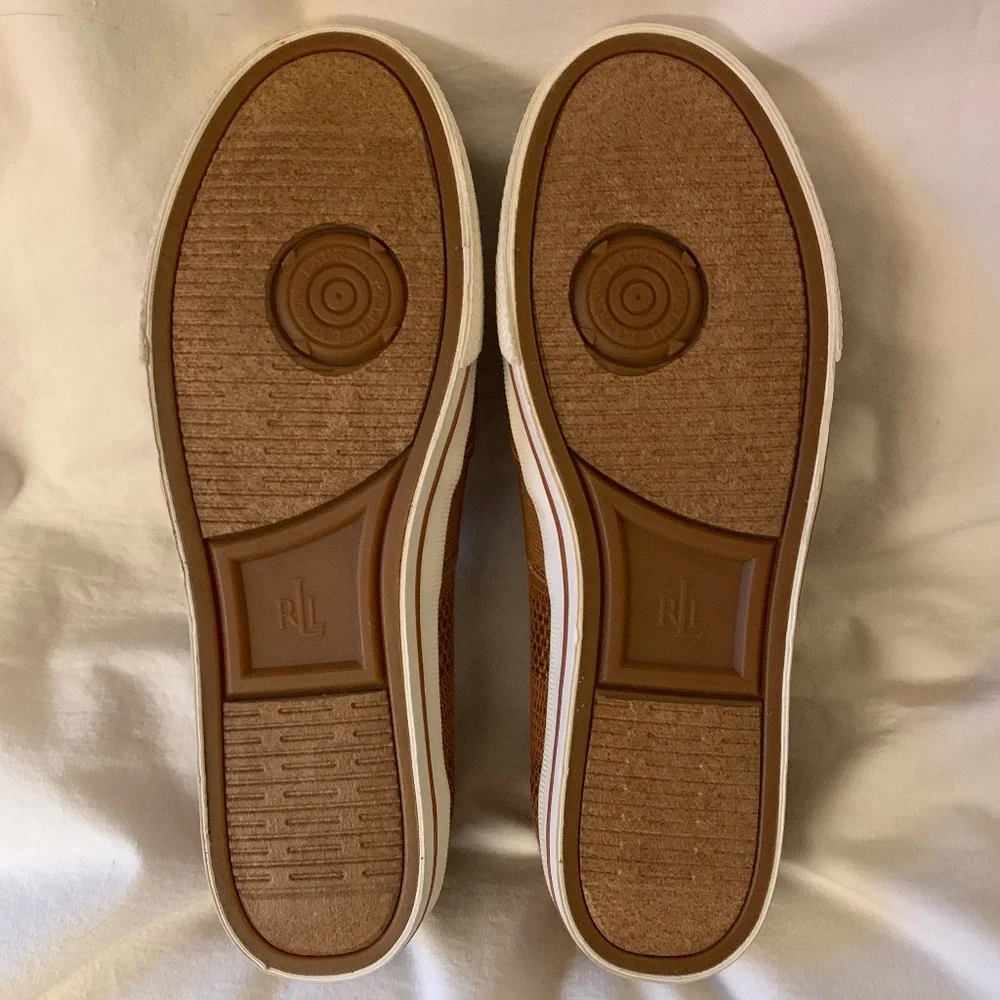 Lauren Ralph Lauren tan 'Jinny Slip-On Sneakers'